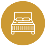 Ícono dormitorio fondo amarillo